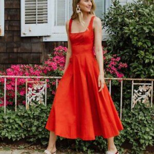 Staud Wells Fire Midi Dress